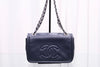 CHANEL タイムレス CC キャビア フラップ ネイビー ショルダーバッグ 162504104 [P]