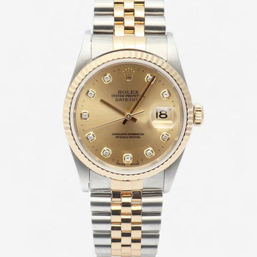 Rolex Original Diamond Datejust 36 Combi Men's Watch 1995 162546379 [P]