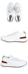 BRUNELLO CUCINELLI Herren Leder Patch Strick Laufschuh Sneaker (Weiß) MZUPMBO252 CJ987 150977946 [P]