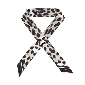 GIVENCHY Schwarzes Leopard-Muster Seidentuch 162554720 [P]