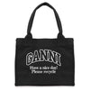 GANNI Große Easy Kontrast Logo Tasche Phantom A7180-252 150946570 [P]