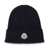 Moncler Kids Woven Patch Wool Beanie (Navy) 3B00009 M1131 742 143693723 [P]