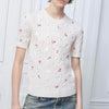 DIOR Blumenstickerei Kurzarm-Strickoberteil Weiß 162672145 [P]