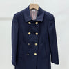 THOM BROWNE Wollklassischer Mantel in Navy mit goldenen Knöpfen 38 162680171 [P]