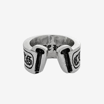 Chrome Hearts Scroll Label Ring 19.5 US Size Silver MMOOTP4O 162847275 [P]
