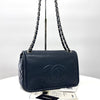CHANEL Caviar Flap Chain Shoulder Bag Navy 162849019 [P]