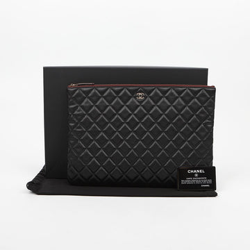 CHANEL Classic Large Caviar Clutch Black with Gold Hardware 162650700 [P]
