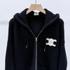 Celine Ribbed Knit Hooded Zip-Up Black 26SS 162851167 [P]
