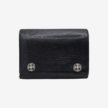 Chrome Hearts 3FOLD Crossball Wave Wallet Mini Black 7GNBACIO 162851226 [P]