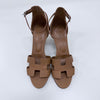 Hermes Izmir Legend Strap Sandal Heel Brown 37 162851278 [P]