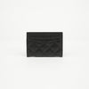 CHANEL Klassischer Caviar Kartenhalter Schwarz mit Silberverzierung 162241452 [P]