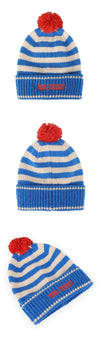 BOBO CHOSES Kinder Streifen Bommelmütze (Blau) B226AI040 451 160615919 [P]