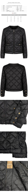MaxMara Lightweight Crew Neck Padded Jacket Black 2619481014 002 153212610 [P]