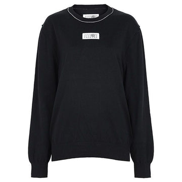 MAISON MARGIELA KIDS schwarzes Nummerierung Logo Patch Strick M61025 MM07V M6900 162876142 [P]