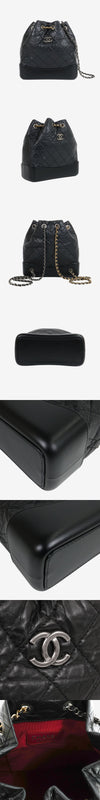 CHANEL Gabrielle Backpack Small Black 94D233PR 162888347 [P]