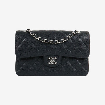 CHANEL Classic Caviar Small Black Silver Interior Chip A01113 162888610 [P]