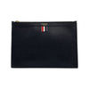 Thom Browne Pebble Grain Leather Three-Stripe Grosgrain Zip Clutch Bag Document Pouch 162943592 [P]
