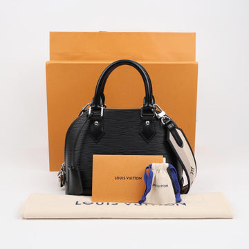 LOUIS VUITTON Alma BB Épi Grain Leder Riemen Tote Tasche Schwarz 162375666 [P]