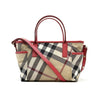 BURBERRY チェックキャンバスツーウェイバッグ レッド B1119C170 162956110 [P]