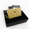 CHANEL Kaviar goldfarbener Reißverschluss-Kartenhalter 163082754 [P]
