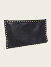 Valentino Black Leather Rockstud Clutch Bag 163085071 [P]