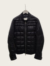 Moncler Black Leather Nylon Mix Triomphe Rider Down Jacket 163085457 [P]