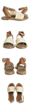 Celine Triope Limpia Jacquard Sandals (Beige/Tan) 357932351C 02ET 133082929 [P]