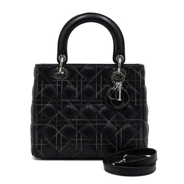 DIOR M0550 schwarze Cannage Multi-Color Stitch Lady Medium Tote Bag und Schultertasche aa63058 155425528 [P]