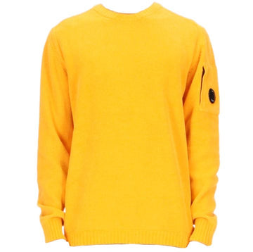 CP Company Lens Patch Crewneck Cotton Knit Yellow 12CMKN109A 004128G 239 29087741