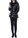 MONCLER ロゴパッチ付きグロス女性パディングジャケット/1A00017 597EU 999 112401960 [P]
