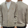 MAISON KITSUNE Klassischer Cardigan mit Fox-Head-Patch Beige Melange H250 123468091 [P]