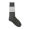 THOM BROWNE Drei Streifen 4-Bar Leichte Baumwolle Mid-Calf Socken Dunkelgrau (FAS020B 01690 025) 139893203 [P]