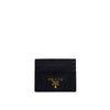 Prada Saffiano Metal Logo Leather Card Holder Wallet Black 1MC025 160755384 [P]