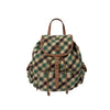 Miu Miu Plaid Wool Leather Flap Pocket Backpack Camel Green 161835408 [P]