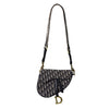 Dior Oblique Jacquard Saddlebag Medium Shoulder Bag + Ring Embroidered Logo Shoulder Strap 160755434 [P]