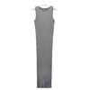 ISSEY MIYAKE プリーズ プリーズ ベーシック ストレート ロング ドレス グレー (12) 26SS 157128595 [P]