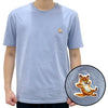 MAISON KITSUNE Klassisches T-Shirt mit Fox-Patch in Bit Blue 123478081 [P]