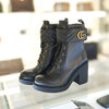 GUCCI Matelassé Damenstiefel 719849 AAA5W Leder Schwarz Luxus Damenschuhe 129137350 [P]