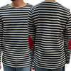 SAINT JAMES Elbow Patch Langarm-T-Shirt für Unisex - Model 0407 MARINE ECRU TULIP 123767255 [P]