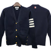 Thom Browne Milan Stitch Asymmetric Four-Bar Cardigan Navy (FKC207A 00014 415) 150277989 [P]