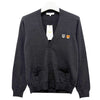 Maison Kitsune Double Bold Fox Head Patch Wool Regular Cardigan Anthracite 139719804 [P]