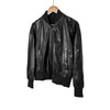 Brunello Cucinelli Lambskin Leather Bomber Zip-Up Varsity Jacket Black 42 161835440 [P]