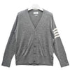 Thom Browne Diagonal Stripe 4 Bar Merino Wool Cardigan Pale Grey 123467219 [P]