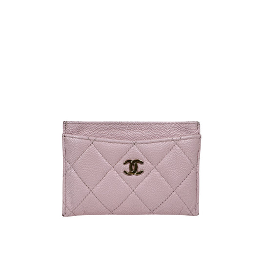 CHANEL クラシックカーフィアカードホルダー財布ゴールドピンク AP0213 Y33352 158123483 [P]