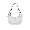 Prada Women's Arche Triangle Logo Leather Shoulder Bag White Large 151262381 [P]