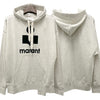 Isabel Marant MILEY Velour Logo Hoodie Ecru 123480653 [P]