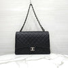 CHANEL Klassische Flap Bag Maxi Lammleder Schwarz mit Silber-A58601 10118 14376699 [P]