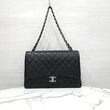 CHANEL Klassische Flap Bag Maxi Lammleder Schwarz mit Silber-A58601 10118 14376699 [P]