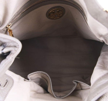 Tory Burch Logo Grey Leather Shoulder Bag 19429208