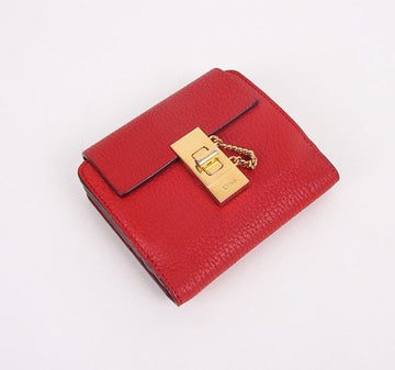 Chloe Gold-Tone Drew Red Women's Wallet 19429482